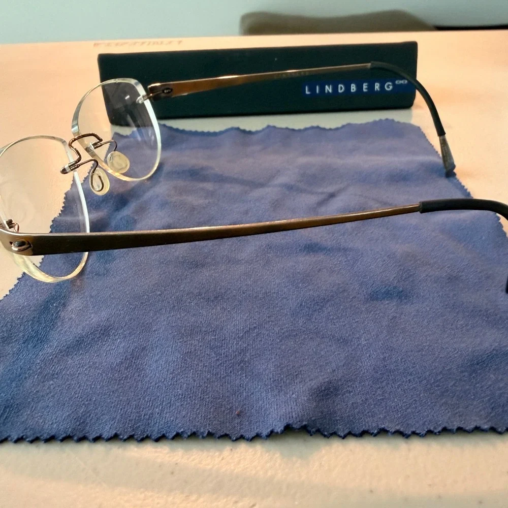 Lindberg Eyeglasses Women Spirit Titanium Bronze Gold Rimless Cat Eye Frames